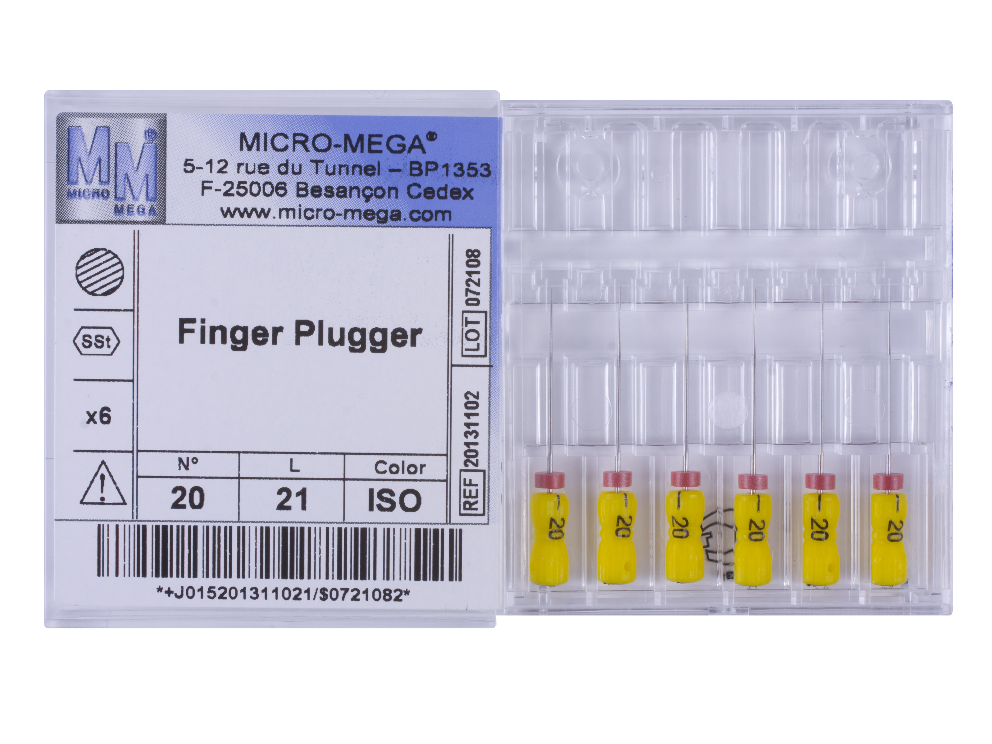 Finger Plugger n20 L21 2% (steel) - инструменты эндодонтические