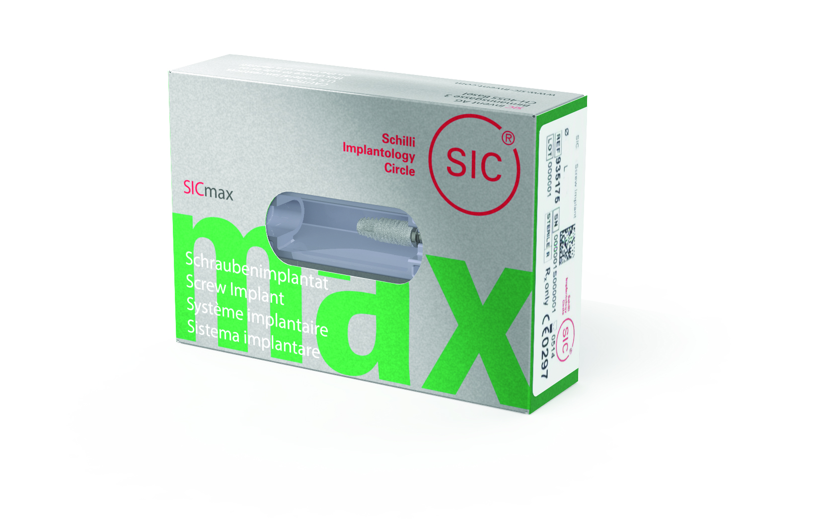 Имплантат SICmax (Ø 5.2 мм / 7.5 мм) в комплекте с заглушкой