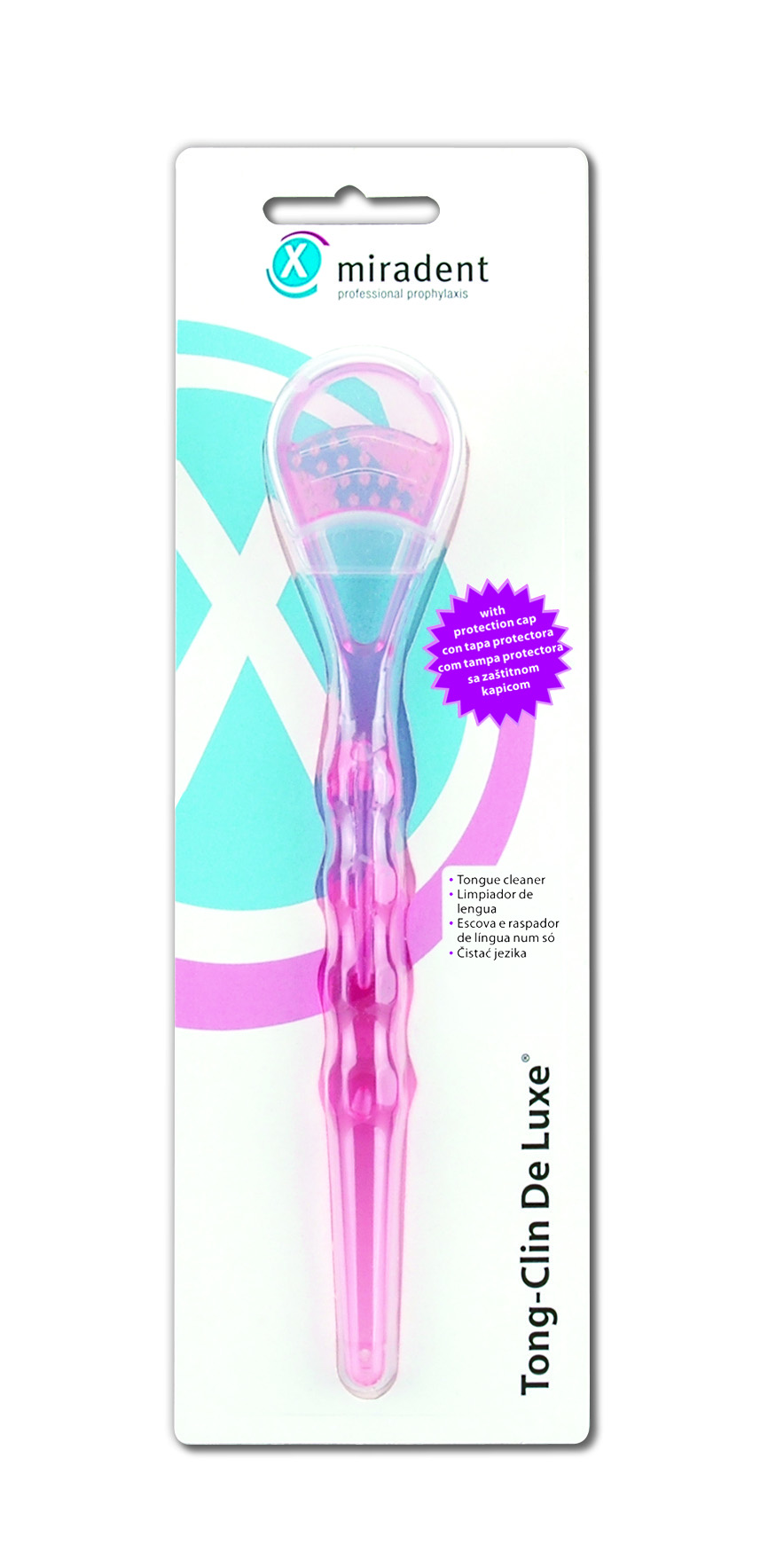 Tong-Clin® De Luxe - щетка-скребок для языка, розовая