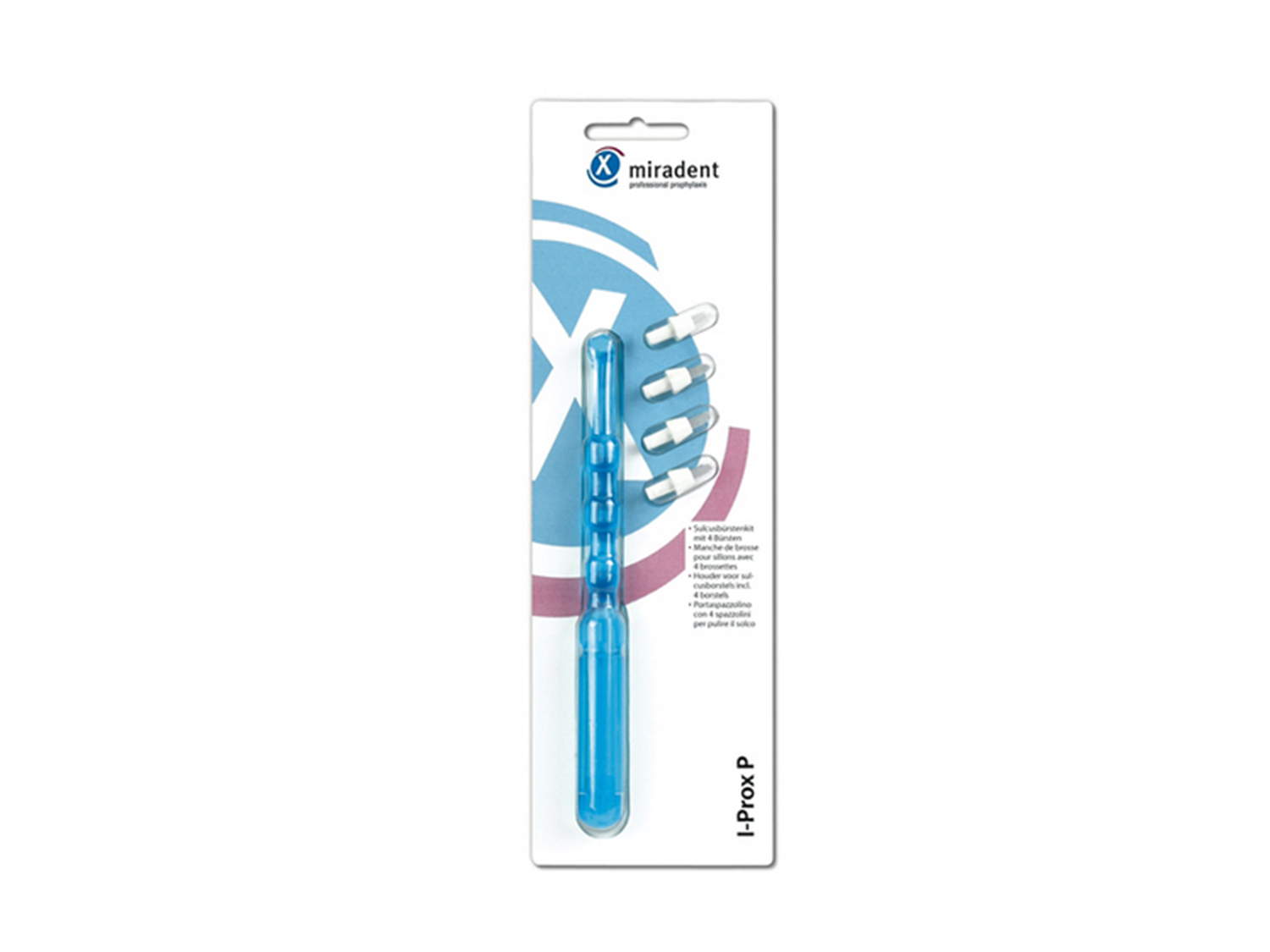 I-Prox® P - монопучковая щетка для точного применения, голубая с 4 насадками