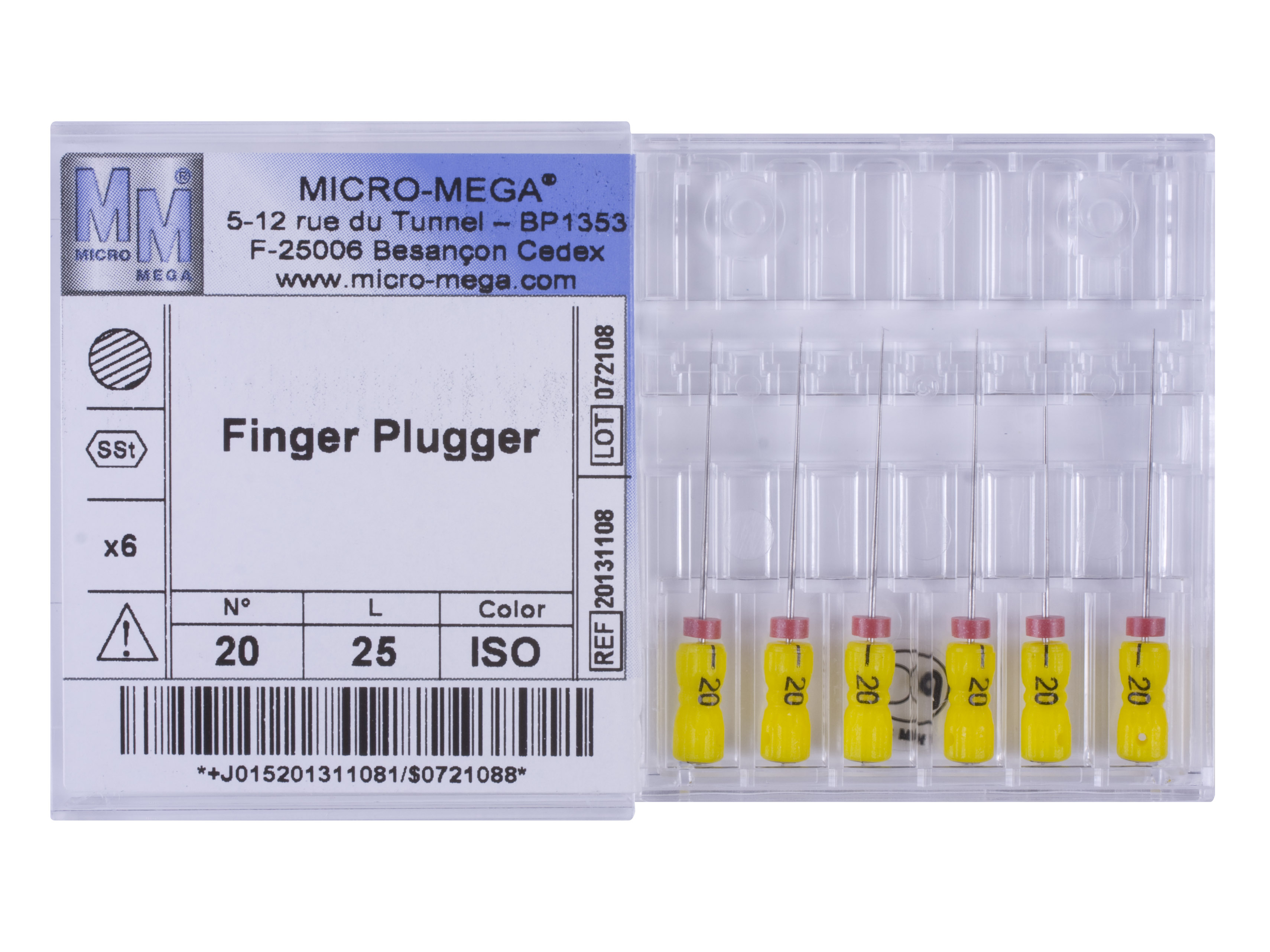 Finger Plugger n20 L25 2% (steel) - инструменты эндодонтические