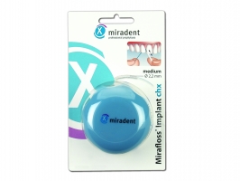 Mirafloss® Implant chx - средней толщины (2,2 мм) "супер-флосс" для имплантов/брекетов